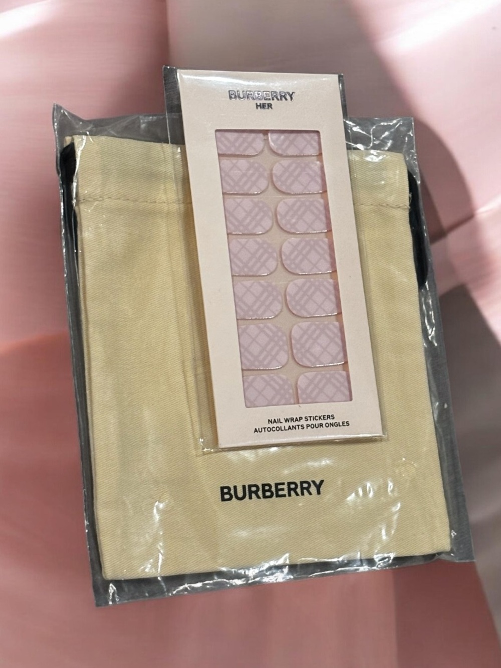 Burberry Her Pink Nail Wrap Stickers with Branded Dustbag - Beauty